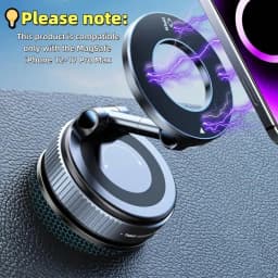 Upgraded MagSafe Car Mount, Magnetic Phone Holder, Vacuum Suction Cup Car Phone Holder, Compatible With Jeep and Car Accessories, Fits 17 Pro Max, 16, 15, 14, 13 and Other Magnetically Compatible Smartphones.