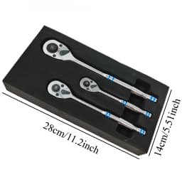 3 Pieces 1/2" 3/8" 1/4" 100-Tooth Quick-Release Ratchet-Wrench Set And 3 Pieces 12" Locking Pliers Set - Straight/45°/90° Angled Jaws for Hard-to-Reach Gripping & Clamping
