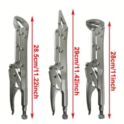 3 Pieces 1/2" 3/8" 1/4" 100-Tooth Quick-Release Ratchet-Wrench Set And 3 Pieces 12" Locking Pliers Set - Straight/45°/90° Angled Jaws for Hard-to-Reach Gripping & Clamping