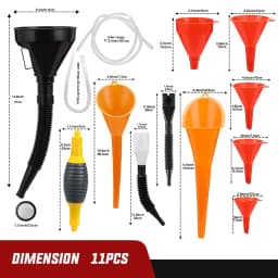 Nilight Automotive Funnels Set - Durable Oil Funnel Kit with Filter & Flexible Extensions, Wide Mouth Fuel Funnels with Long Neck for Engine Oil Change, Gas Transfer for Cars Trucks