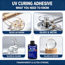 W-188 UV Glue Ultra Transparent Fast Curing UV Adhesive Low Odor Strong Bond for Acrylic Glass Phone Case Dried Flower Handmade Craft Jewelry Making