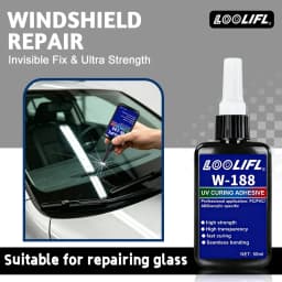 W-188 UV Glue Ultra Transparent Fast Curing UV Adhesive Low Odor Strong Bond for Acrylic Glass Phone Case Dried Flower Handmade Craft Jewelry Making
