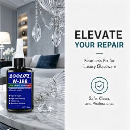 W-188 UV Glue Ultra Transparent Fast Curing UV Adhesive Low Odor Strong Bond for Acrylic Glass Phone Case Dried Flower Handmade Craft Jewelry Making
