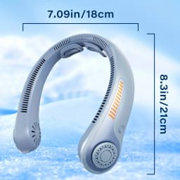 2PCS Portable Neck Fan with 5-Speed Silent Bladeless Design, Long-Lasting USB Rechargeable Cooling Device—Essential for Indoor and Outdoor Office Work, Reading, Sports, and Leisure.