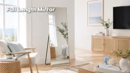 JHK 56"x21" Full Length Mirror with Aluminum Alloy Frame Leaning or Standing Full Length Mirror with Stand Floor Body Wall-Mounted Mirrors Suitable For Bedroom Bathroom
