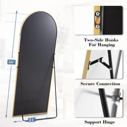 JHK 56"x21" Full Length Mirror with Aluminum Alloy Frame Leaning or Standing Full Length Mirror with Stand Floor Body Wall-Mounted Mirrors Suitable For Bedroom Bathroom