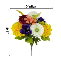 19.5’’H Indoor Artificial Floral Mixed Bouquet, Daisy, White Color.