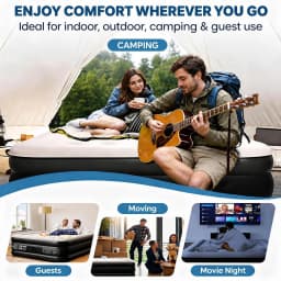Twin/Queen Air Mattress With Built-in Pump, 18'' Raised Inflatable Guest Bed, 3-Min Fast Inflate, Honeycomb Support, 800lb