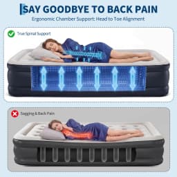 Twin/Queen Air Mattress With Built-in Pump, 18'' Raised Inflatable Guest Bed, 3-Min Fast Inflate, Honeycomb Support, 800lb