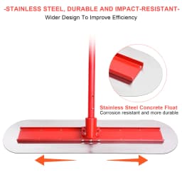 Stainless Steel Concrete Bull Float Kit 47x11.8 inch Heavy Duty Cement Finishing Tool with 4 Extension Handles and Adjustable Bracket for Smoothing Leveling Driveway Patio Garage Floor Slab