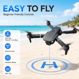 ZNLYRION 4K Dual Camera FPV Drone E88 Pro 15Mins Flight Time Foldable Quadcopter with Altitude Hold Headless Mode One-Key Takeoff/Landing