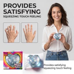 Cute Clear Glitter Heart Squishy Toy, Soft TPR Transparent Heart Squeeze Fidget Toy, Kawaii Stress Relief Vent Toy for Teens