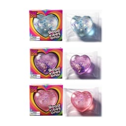 Cute Clear Glitter Heart Squishy Toy, Soft TPR Transparent Heart Squeeze Fidget Toy, Kawaii Stress Relief Vent Toy for Teens