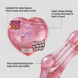 Cute Clear Glitter Heart Squishy Toy, Soft TPR Transparent Heart Squeeze Fidget Toy, Kawaii Stress Relief Vent Toy for Teens