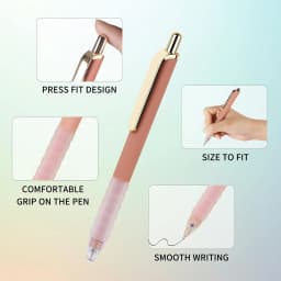 Pens Ballpoint Black Ink 1.0 mm Pen Medium Point Smooth Writing for Journaling Office Supplies Cute Pen for Women Men, 8 Pcs