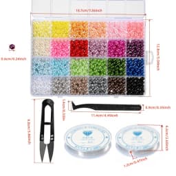 3 Box Jewelry Making Kits 4320pcs 24 Colors Acrylic Imitation Pearl Spacer Beads Set for Diy Necklace, Earring, Bracelet, Hairclips and Handmade Bradied Handbag - Perfect Gift for Wedding, Party Handicraft Enthusiast