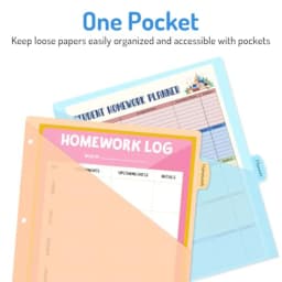 8 Count Dividers for 3 Ring Binder, 8 tabs Binder Dividers with Pocket for US Letter Size, Binder Dividers with Tabs for School
