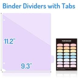 8 Count Dividers for 3 Ring Binder, 8 tabs Binder Dividers with Pocket for US Letter Size, Binder Dividers with Tabs for School
