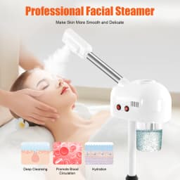 800W Professional Facial Steamer with Ozone & 360° Rotation, 0.2Gal Large Tank,Adjustable Height Facial Sauna for Deep Cleansing
