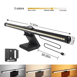 Computer Monitor Lamp, Screen Monitor Eye Protection Light Strip, RGB Dream Color Ambient Light, Reading LED Task Light, Dimmable Light Strip, Touch Control, Glare-Free, Space-Saving Home Office Desk Lamp