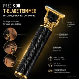 4-in-1 Men's Hair Clipper Set with LED Display, USB Rechargeable Beard & Nose Trimmer, Foil Shaver + 8 Combs for Home & Barber