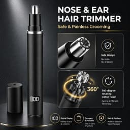 4-in-1 Men's Hair Clipper Set with LED Display, USB Rechargeable Beard & Nose Trimmer, Foil Shaver + 8 Combs for Home & Barber