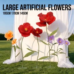 198CM Large Artificial Flowers for DIY Floral Arrangements Decorative Road Lead Giant Wedding Decoration Fake Flower Backdrop Decoration for Garden Party  Bouquet Home Garden Decor 198CM 170CM 145CM