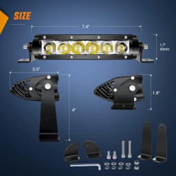 Nilight 2PCS 7-Inch Super Slim LED Pod Lights, 30W 3600LM Spot Beam Off-Road Driving Fog Lights with 2 Mounting Options for Truck, SUV, ATV, UTV, Boat, Jeep & Camper
