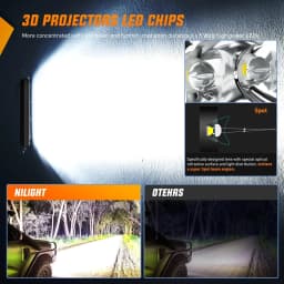 Nilight 2PCS 7-Inch Super Slim LED Pod Lights, 30W 3600LM Spot Beam Off-Road Driving Fog Lights with 2 Mounting Options for Truck, SUV, ATV, UTV, Boat, Jeep & Camper