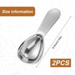 2 Pack 15ml 1 Tablespoon 304 Stainless Steel Coffee Scoop, Short Handle Measuring Spoon for Ground Coffee/Beans, Fits in Canist