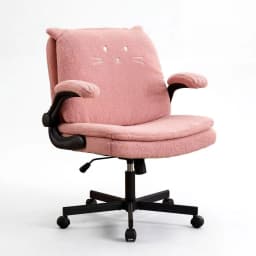 Office Desk Chair with Wheels, Criss Cross Chair with 2-in-1 Flip Backrest, Swivel Height Adjustable Cute Desk Chair with Double-Layer Cushion for Living Room, Bedroom, Study (Pink)
