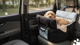 Portable Dog Car Seat Pet Dog Booster Seat Puppy Travel Carrier Bed with Safety Belt Storage Pocket Removable Washable Cover