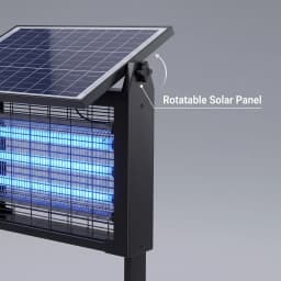 Solar Bug Zapper Outdoor IPX5 Waterproof UV Blue Light Mosquito Killer Lamp Auto Light Sensor Solar Powered Insect Fly Trap for Garden Farm Patio Yard Camping