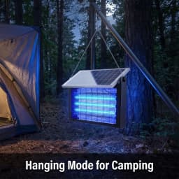 Solar Bug Zapper Outdoor IPX5 Waterproof UV Blue Light Mosquito Killer Lamp Auto Light Sensor Solar Powered Insect Fly Trap for Garden Farm Patio Yard Camping