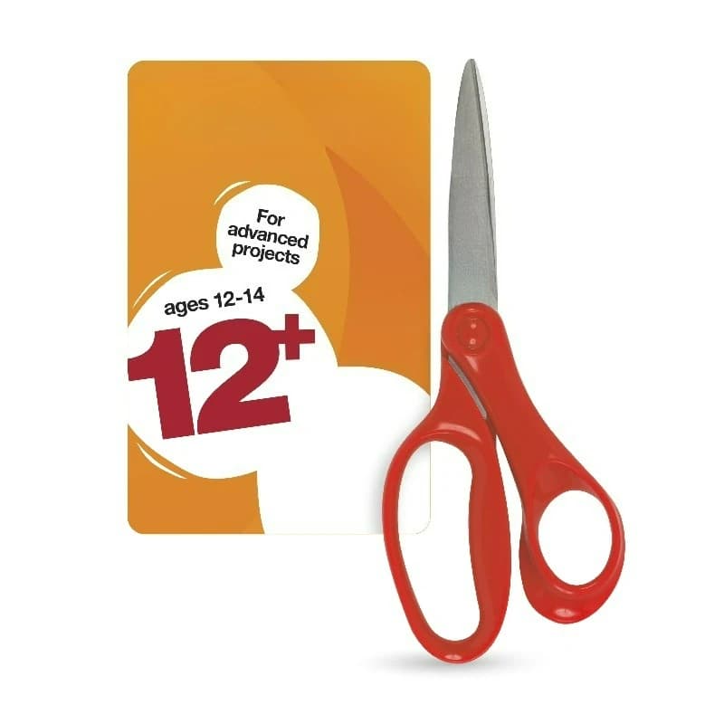 Student Scissors, 7", Pointed, School Supplies for Kids 12 & Older, Red
