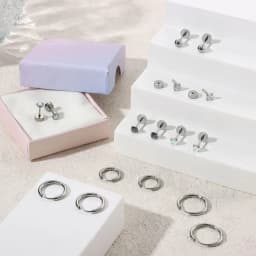 Surgical Steel Earrings for Sensitive Ears Hypoallergenic 20G Stainless Steel Stud Hoop Earrings for Women Men Small Opal Ball CZ Surgical Steel Flat Back Earrings Cartilage Earrings Hoop Stud