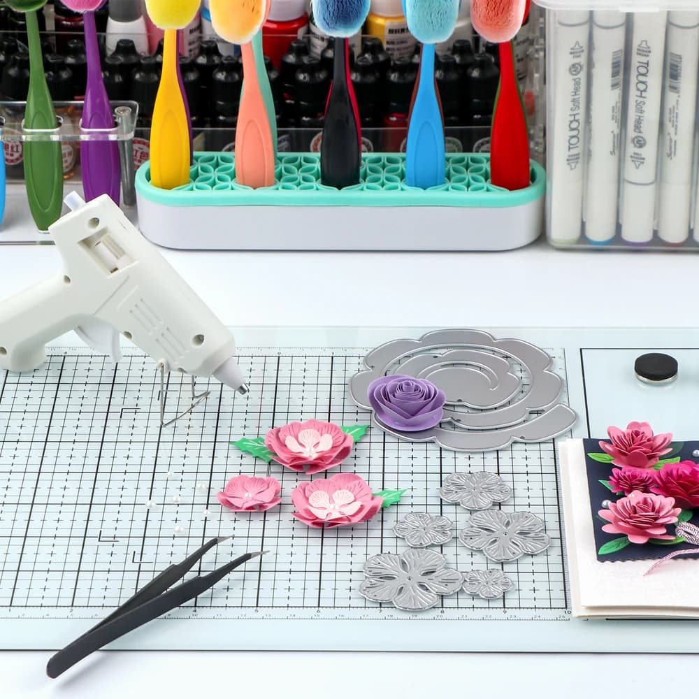 40x26cm All-in-one Magnetic Glass Craft Mat for Cutting Stamping Mixed Media Cutting Mat Heat Embossing and Hot Glue Projects
