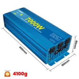 4000W/7000W Pure Sine Wave Inverter DC12V 24V to AC110V-120V 60Hz with 3 US Socket 2 USB for RV/Van life/Truck/Camping/Emergency Power