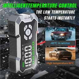 3000A Peak Portable Car Jump Starter 6400mAh Battery Booster Pack Built-in 150PSI Tire Inflator LED Emergency Light USB Charger For Auto Motorcycle Roadside Emergency Kit