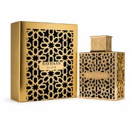 Luxury Gold Hollow Metal Rayhaan Elixir Mens Cologne Long Lasting Arabic Oriental Elixir Scent Men Perfume Gift Box For Men Holiday Birthday Present