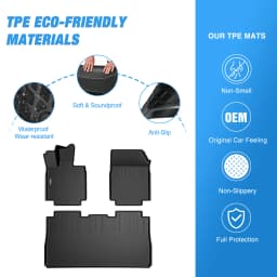 Nilight Floor Mats for Tesla Cybertruck Cyber Truck 2023 2024 2025 2026 All Weather Custom Fit Heavy Duty Floor Liners