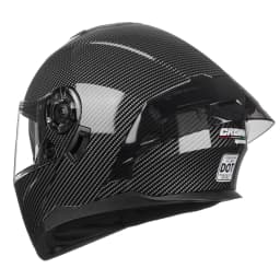 Crown Racing FL900 Modular Motorcycle Helmet, DOT Certified Flip-Up Full Face Helmet with Dual Visor and Extra Clear Shield, Adult Sizes Carbon Fiber Pattern