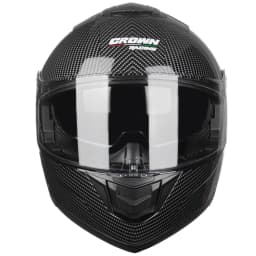 Crown Racing FL900 Modular Motorcycle Helmet, DOT Certified Flip-Up Full Face Helmet with Dual Visor and Extra Clear Shield, Adult Sizes Carbon Fiber Pattern