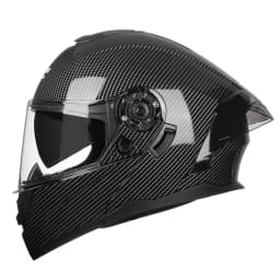 Crown Racing FL900 Modular Motorcycle Helmet, DOT Certified Flip-Up Full Face Helmet with Dual Visor and Extra Clear Shield, Adult Sizes Carbon Fiber Pattern