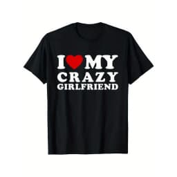[100% Cotton] I Love My Girlfriend Gf I Heart My Girlfriend GF T-Shirt Soft and exquisite boyfriend Gift T-Shirt For Men