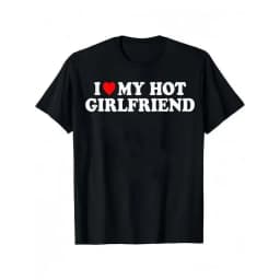 [100% Cotton] I Love My Girlfriend Gf I Heart My Girlfriend GF T-Shirt Soft and exquisite boyfriend Gift T-Shirt For Men