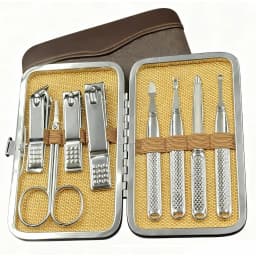 Professional Nail Clippers Kit with Travel Case and Leather Case for Manicure and Pedicure