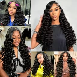 Loose Deep Wave Bundles  Raw Virgin Human Hair Brazilian 30 32 Inch Curly Hair Bundles  Human Hair Extensions Wholeasle 8-40 Inch Natural Wave Raw Human Hair Extensions Virgin Deep Wave Hair Bundles Wet And Wavy Hair Bundles 3/4 Pcs Extension