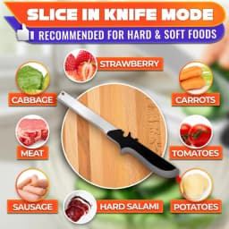 2 in 1 Kitchen Scissors for Food – Stainless Steel 9.5" Tomato Knife Chops Vegetables, Fruit, Cheese, Meat in Seconds | Dishwasher Safe Cutting Board Scissors with Safety Lock – Mess-Free Prep