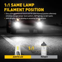 AUXITO 2Pcs H8 H11 H16(JP) LED Fog Lights 6500K White H10 H16(EU) H27 880 881 5202 9006 HB4 PSX26W PSX24W LED Fog Lamp DRL Car Driving Lamp 12V Fanless